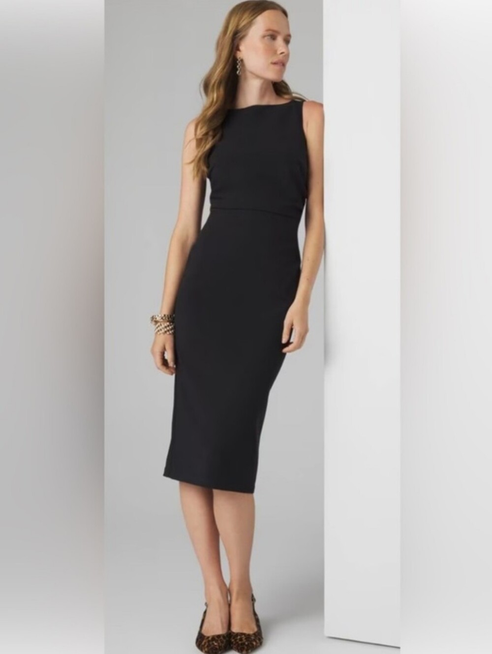Scuba Stretch Sleeveless Midi Dress